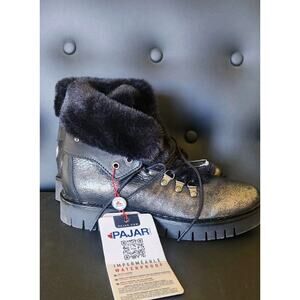 PAJAR Penny Waterproof Upper Faux Fur Trim Lace-Up Boot Women Size 37 NEW $190
